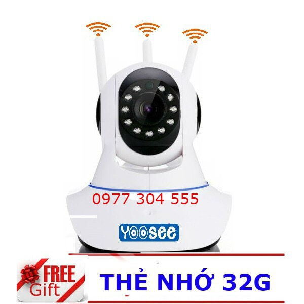 Combo camera 3 ăng ten kèm thẻ nhớ 32gb xịn