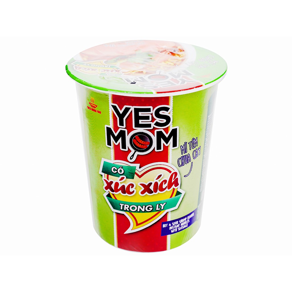 Mì Yes Mom vị tôm chua cay có kèm xúc xích ly 76g