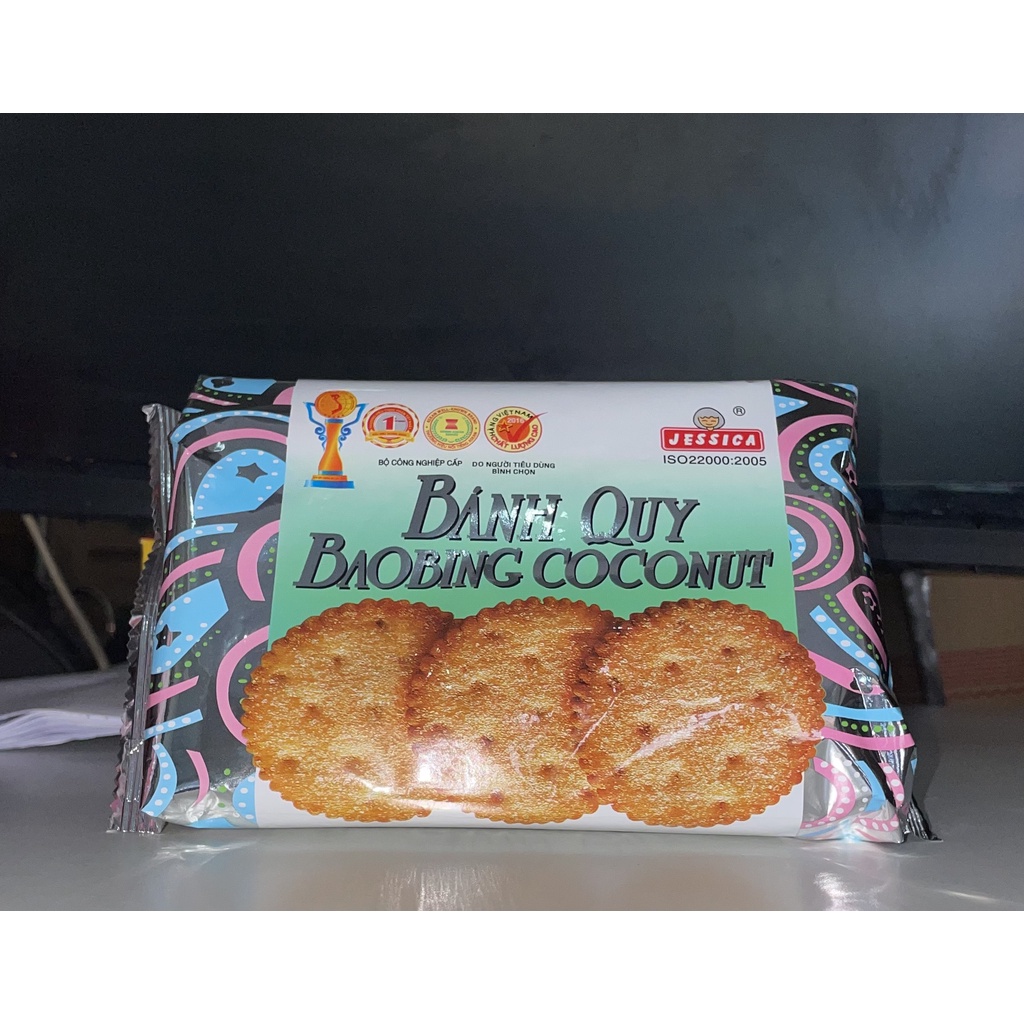 Bánh Quy Phủ Đường Baobing Coconut Jessica Bạc Tròn (Gói 170g)