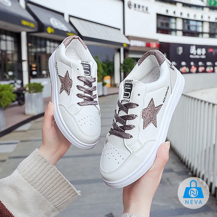 [Mới]Giày sneaker nữ Màu Trắng hình ngôi sao trẻ trung NEVA2526