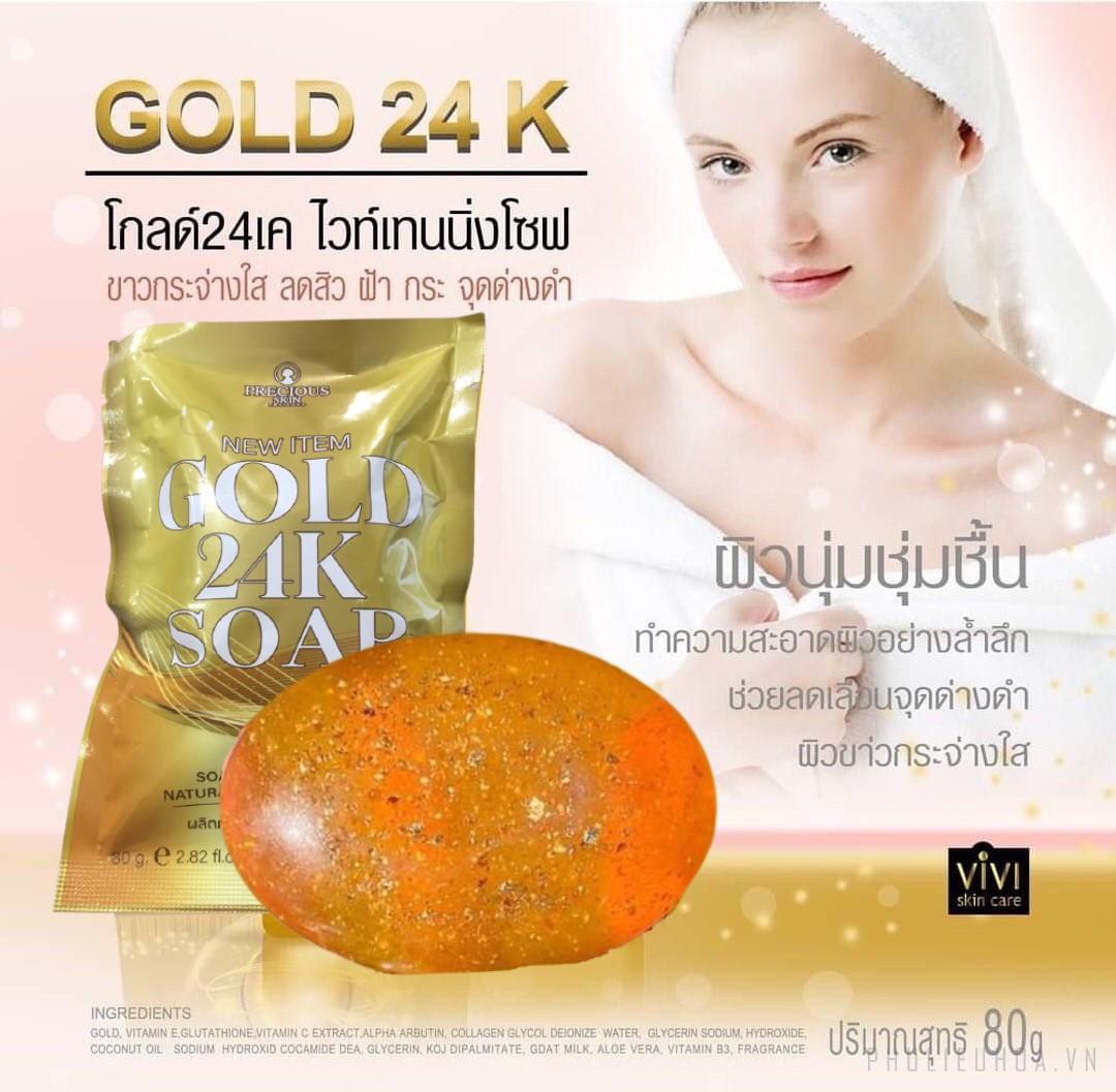 Xà phòng trắŉg da vàng Gold 24K Soap Thái Lan | BigBuy360 - bigbuy360.vn