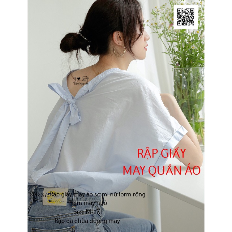 RN237_Rập giấy may áo cánh dơi tay liền nữ