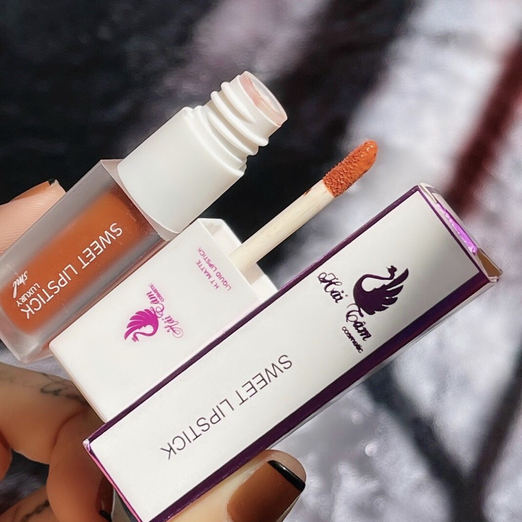 Son kem lì THIÊN NGA TÍM mền mịn lâu trôi xinh xắn - Son kem lì thiên nhiên không chì