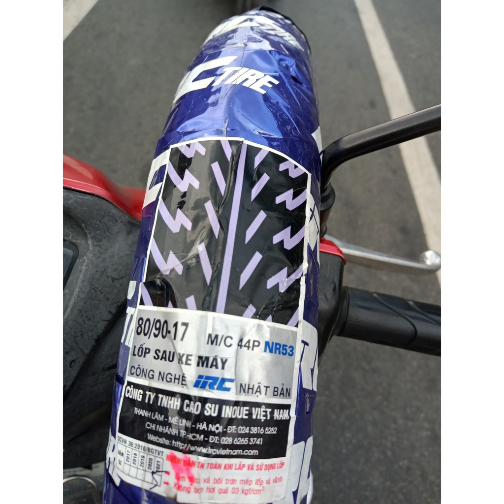 Lốp vỏ xe máy IRC Inoue 80/90-17 Sau Sirius, Jupiter có ruột