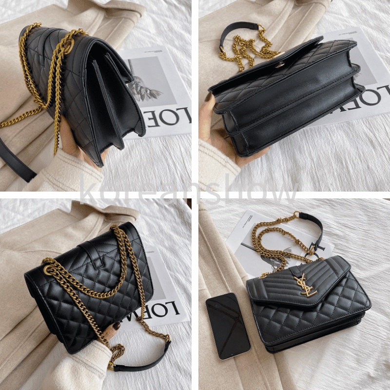 Túi Xách Da Đeo Vai Phối Dây Xích Kiểu Dáng Thời Trang Dành Cho Nữ