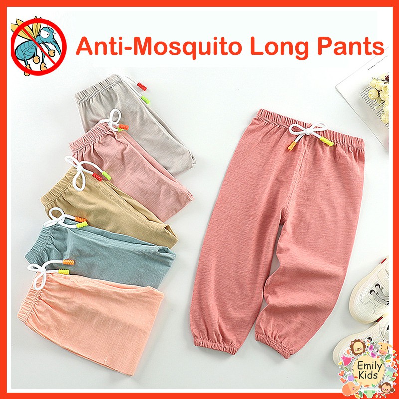 [D308] 0.5-7y Quần Dài Chống Muỗi Màu Kẹo Thường Ngày Cho Bé Trai Và Bé Gái