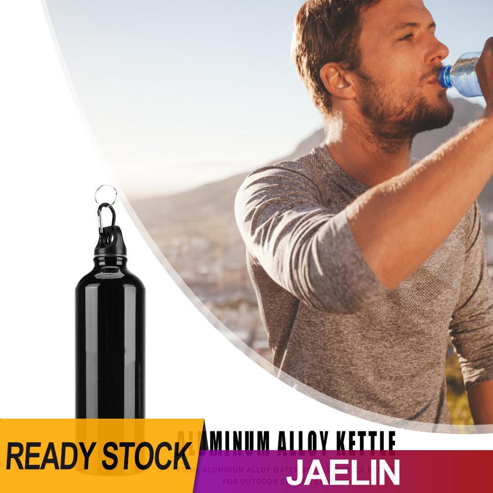 Bình Nước 500ml Bằng Hợp Kim Nhôm Màu Đen Tiện Dụng Mang Theo Cắm Trại / Đạp Xe