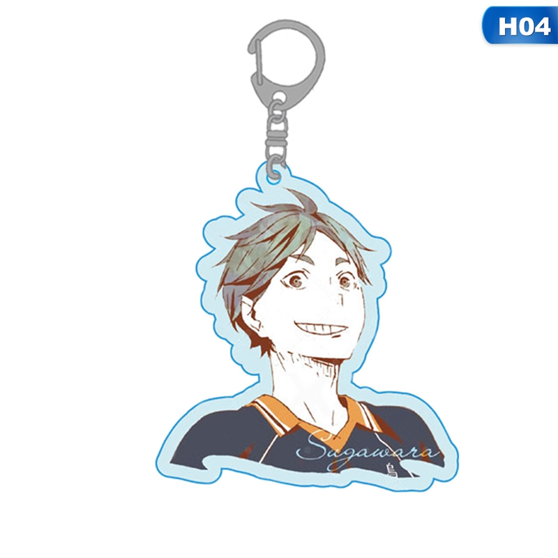 flowersqueen Anime Haikyuu! Acrylic Keychain Anime Character Print Keyring Fashion Cartoon Pendant