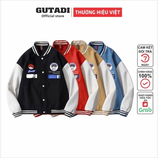 Áo bomber nỉ diner cardigan áo jacket varsity Phong Cách Hàn chất lượng cao cấp- GUTADI