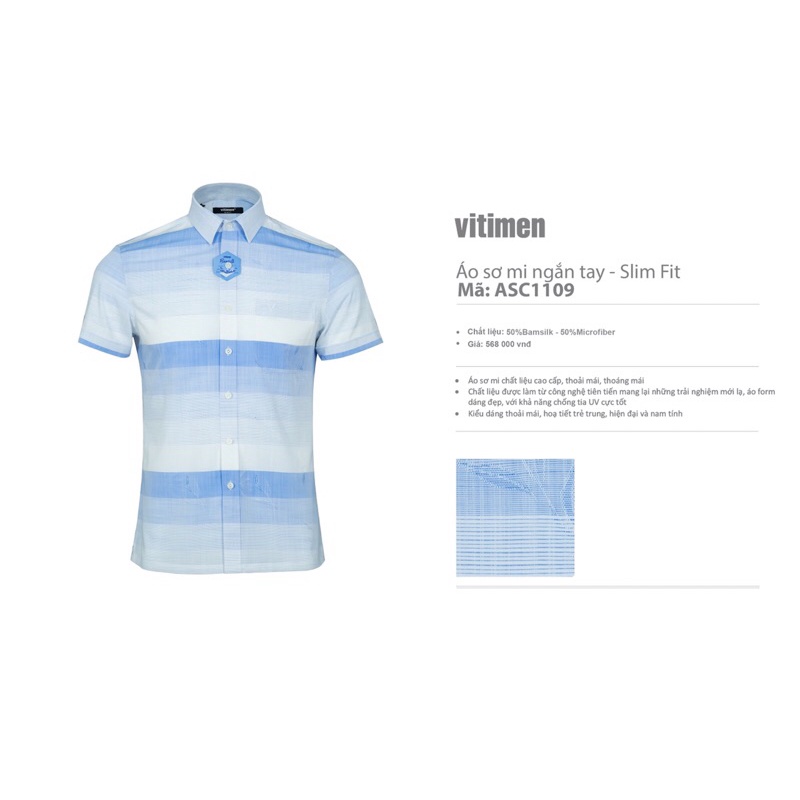 Giảm 10% sơ mi ngắn tay Vitimen