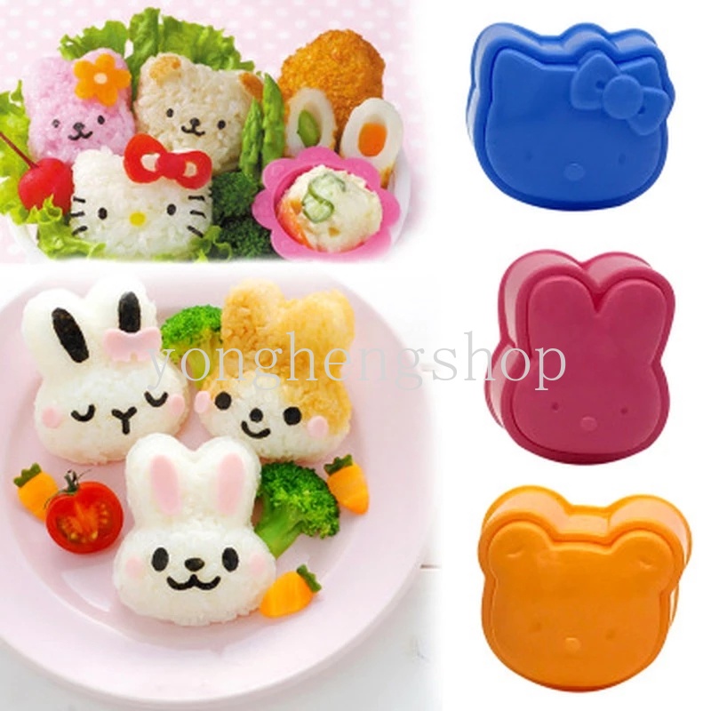 Set 3 Khuôn Làm Cơm Nắm Hình Gấu/Thỏ Dễ Thương