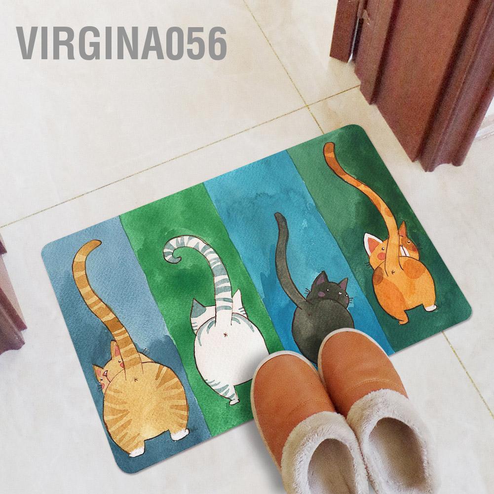 Virgina056 Virgina056 Hình con mèo Không trượt Thảm chùi chân Chào mừng Lối vào ngoài trời trong nhà