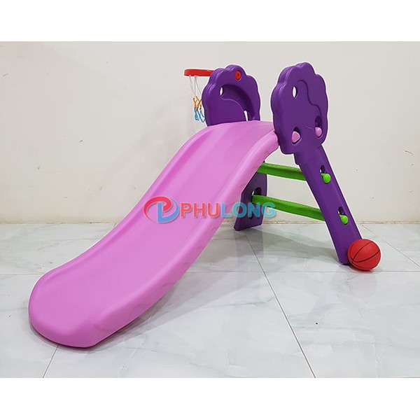 Cầu tuột cho bé máng đúc PL0601B có đồ chơi Bóng Rổ