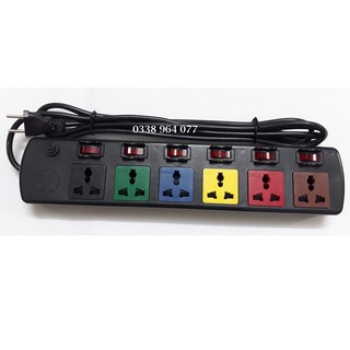 Ổ cắm kéo dài LiOA 6 ổ 6 công tắc dây 3 mét 6DOF32N