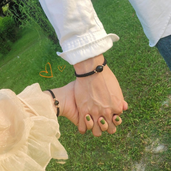 Vòng Đeo Tay Bằng Đá obsidian Thời Trang Cho Cặp Đôi