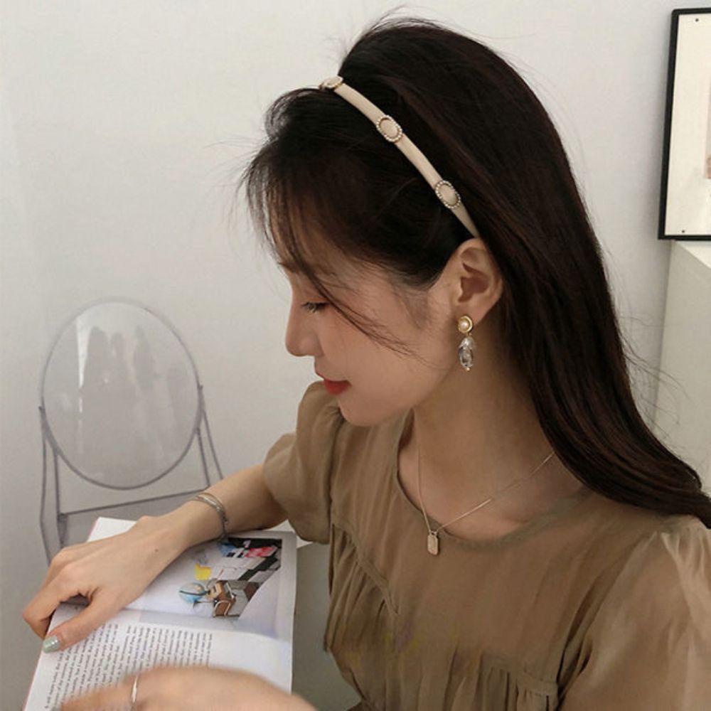 Băng Đô Cài Tóc Bằng Da Phong Cách Retro Cho Nữ