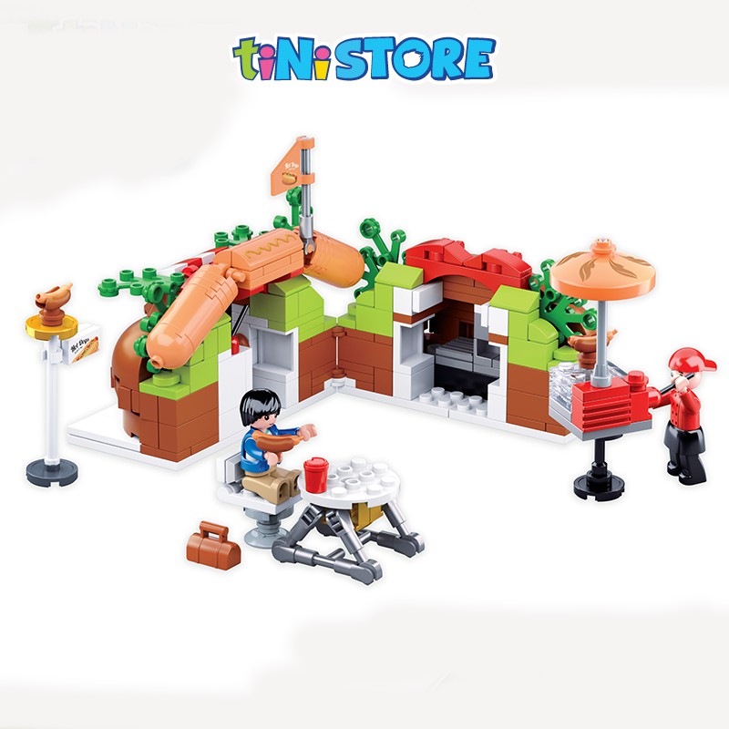 Đồ chơi lắp ráp sáng tạo lego quầy bánh mì hotdog TINITOY 345 mảnh ghép YY741950