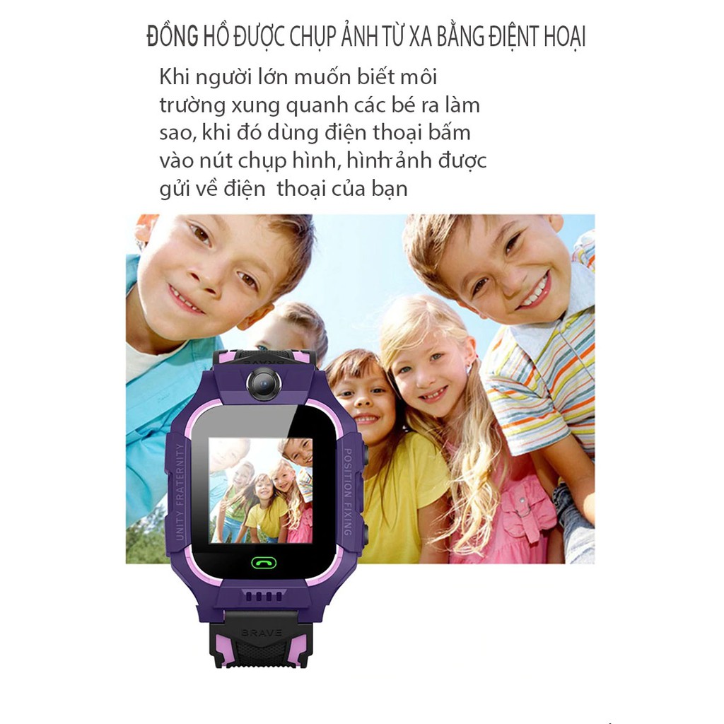 Đồng hồ định vị trẻ em Q19 thế hệ 6 bản 2019 hàng nhập khẩu màu tím