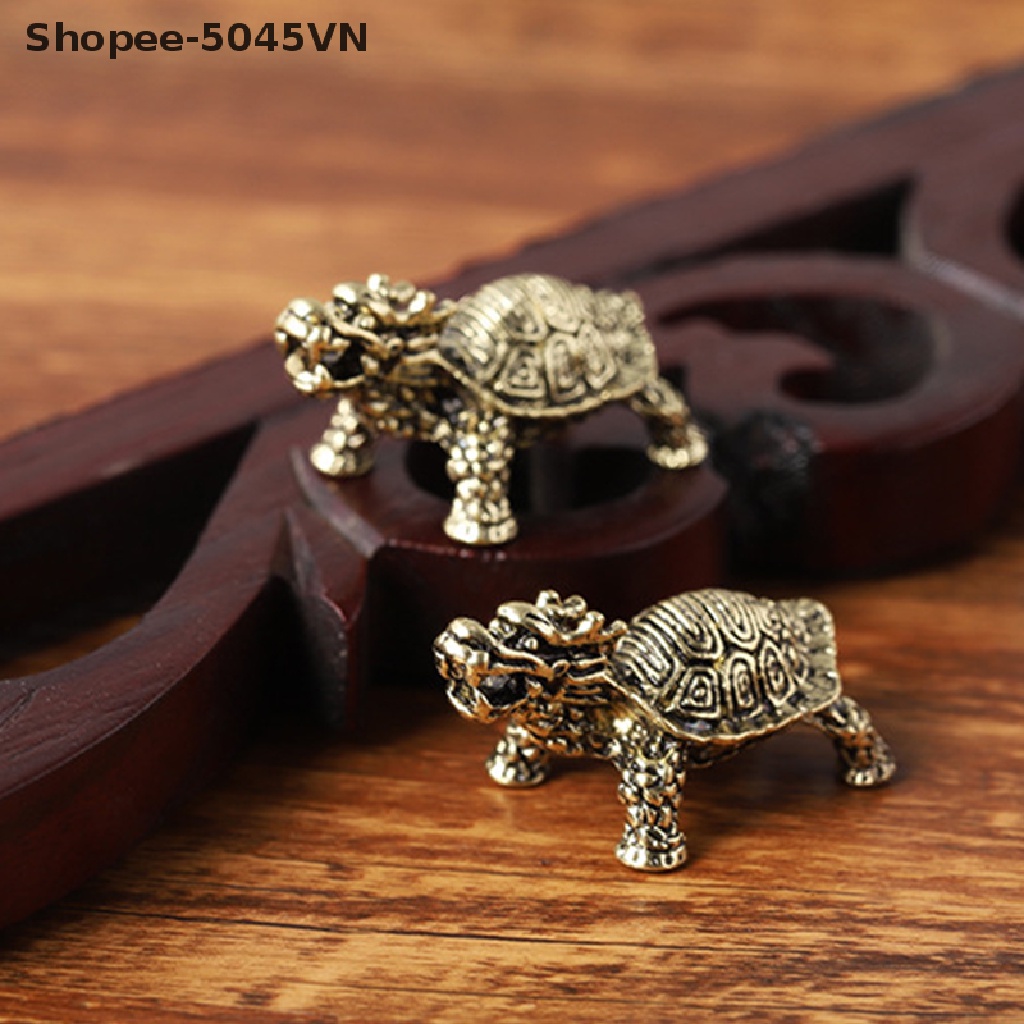 [rain] Tượng Rùa Rồng Giả Bằng Đồng Thau Phong Cách Retro Trang Trí Chìa Khóa (ra)