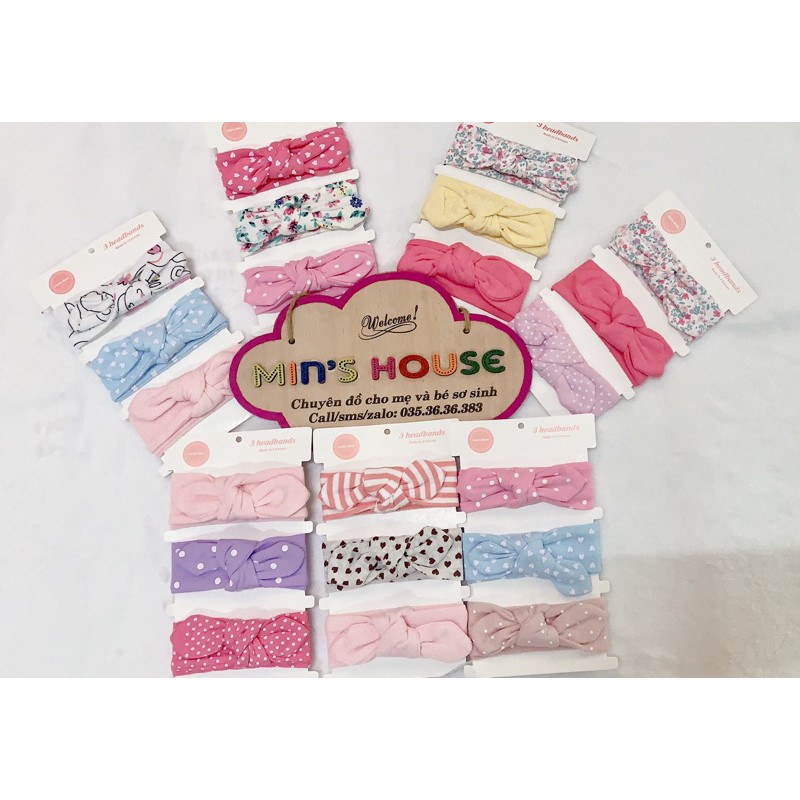 ( HÀNG MỚI VỀ ) Set 3 Turban Vải Cotton Cho Bé Mẫu Mới Nhất