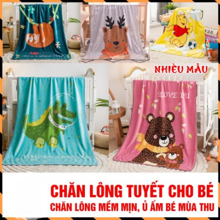 Chăn lông tuyết cao cấp , chăn lông mềm mịn  ủ ấm thu đôg cho bé ( nhiều mẫu kt 100x140cm)