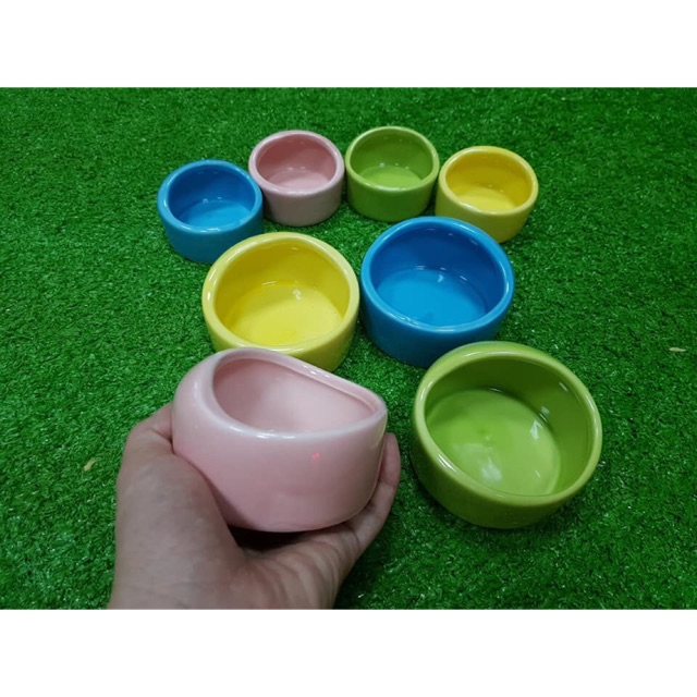 Chén sứ vòm trơn cho hamster, nhím kiểng