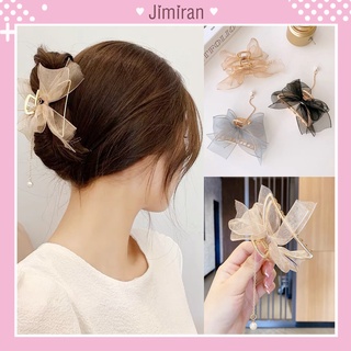 Cặp tóc càng cua Kim Loại Hàn Quốc JIMIRAN kẹp tóc nơ voan xinh xắn dành cho nữ KT11
