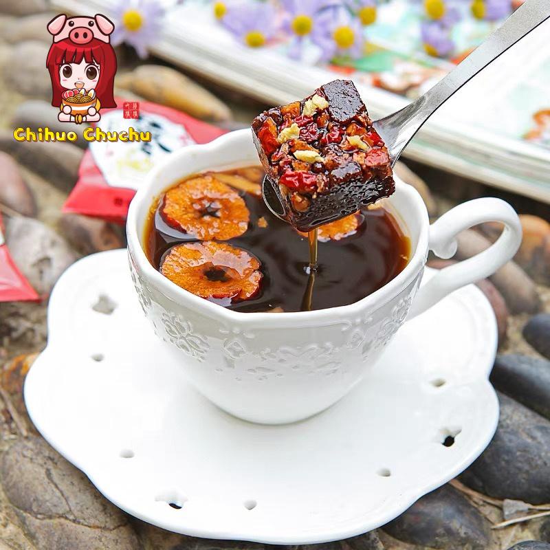 Trà đường đen viên gừng táo đỏ - hộp sắt 200g