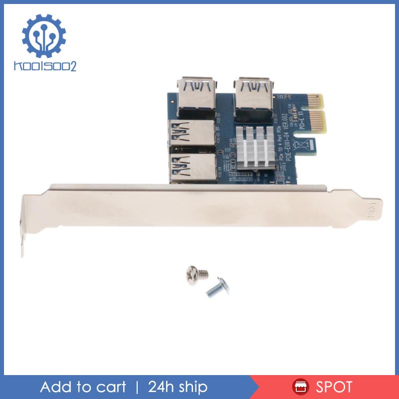 PCIE PCI-E 1 to 4 USB 3.0 PCI Express 16X Slots Riser Card Adaptor Converter