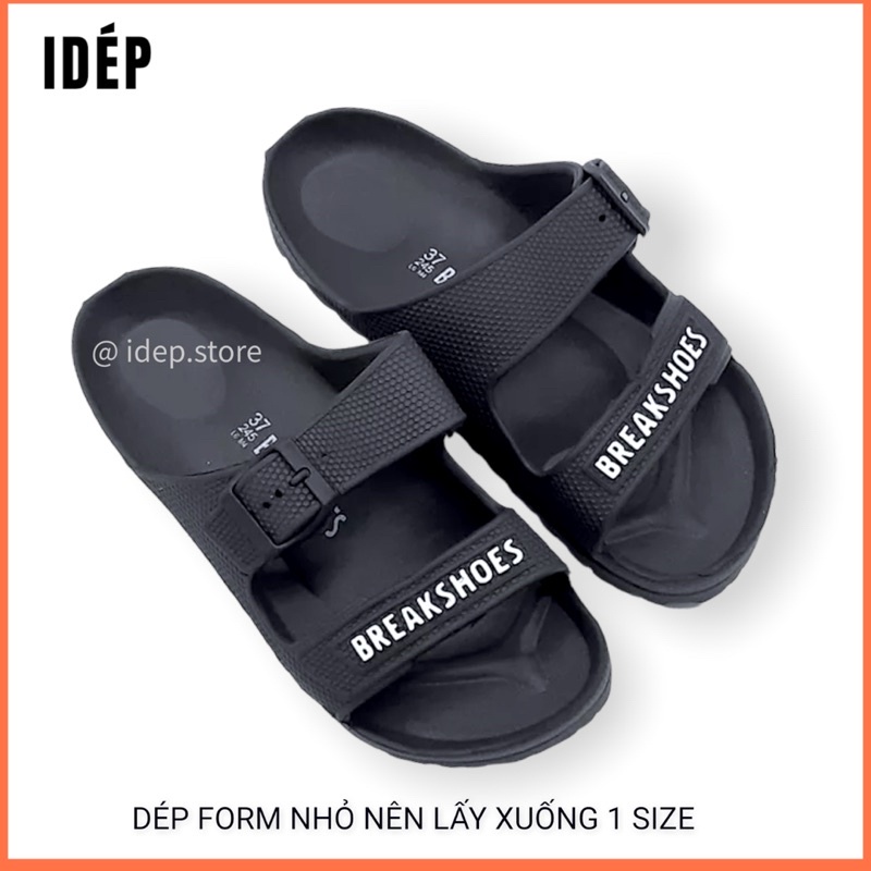 Dép siêu nhẹ 2 quai ngang khuy BREAKSHOES Unisex nam nữ cao cấp iDÉP- DL160