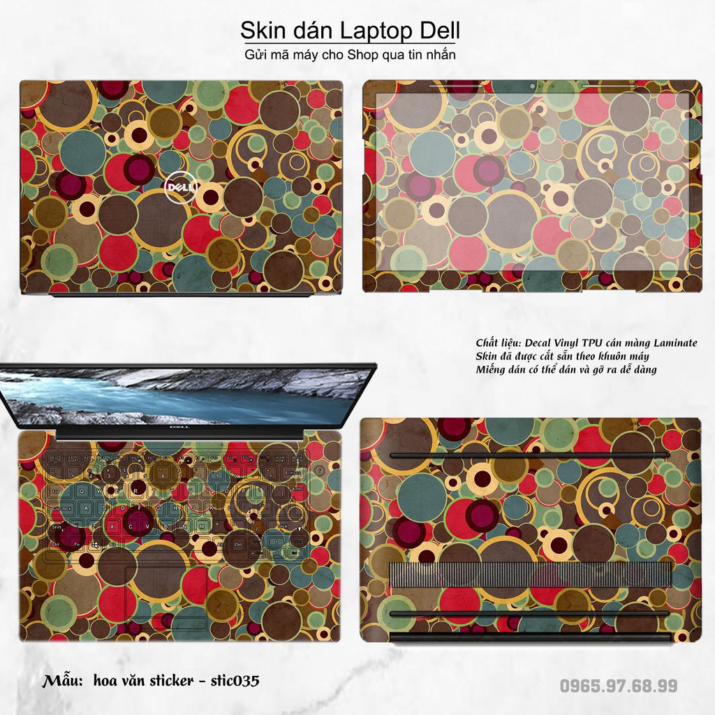 Skin dán Laptop Dell in hình Hoa văn sticker nhiều mẫu 6 (inbox mã máy cho Shop)