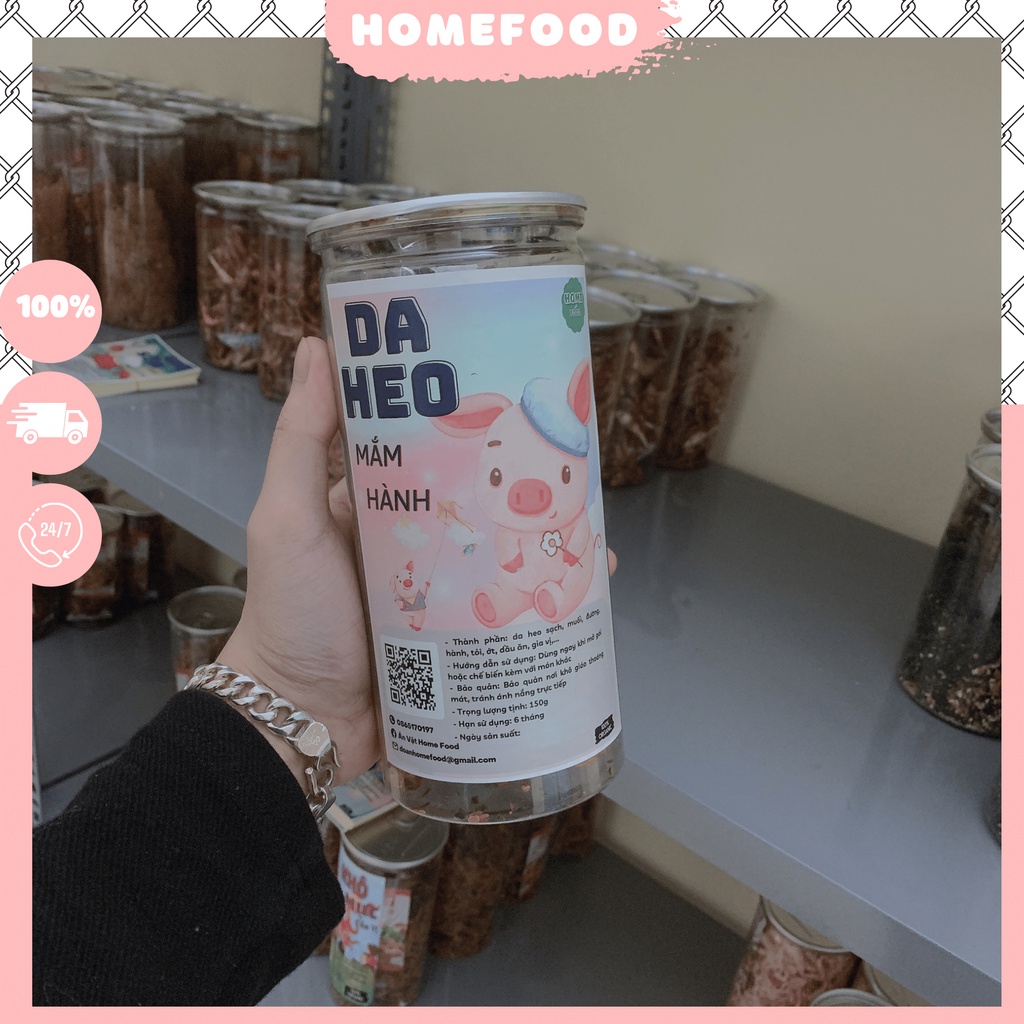 Da heo mắm hành HomeFood 180gr da heo chiên giòn thơm ngon an toàn vệ sinh thực phẩm
