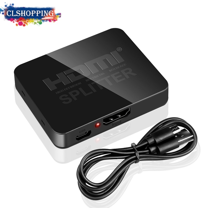 Bộ chuyển đổi Hdmi 1x2 4k 60hz 1 đầu vào 2 đầu ra HD 1080p 3D có cáp Hdmi tốc độ cao