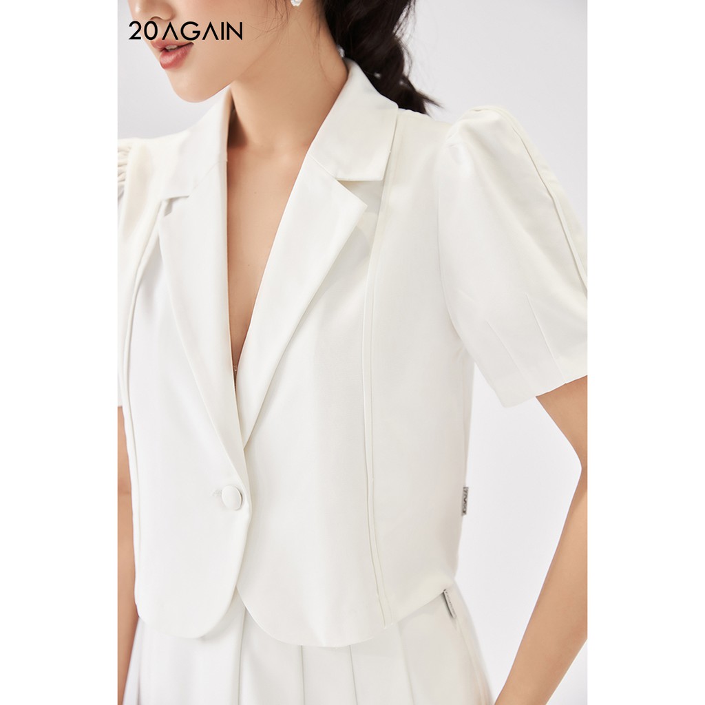 Áo sơ mi nữ, ngắn tay, cổ vest, họa tiết 20AGAIN ABW1165 | BigBuy360 - bigbuy360.vn