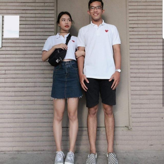 Áo polo đôi đen hoặc trắng