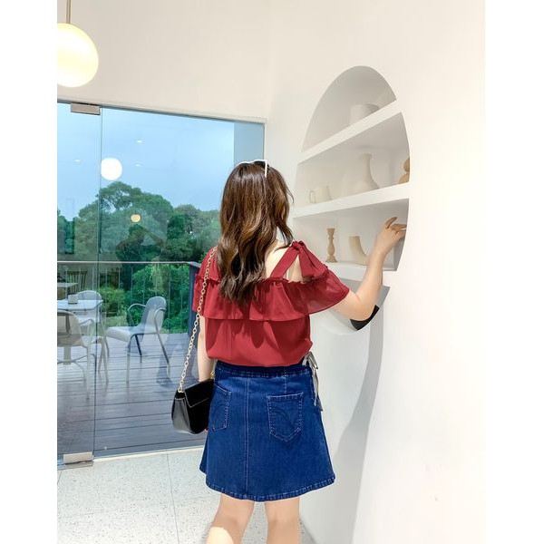 Chân váy jean dáng A rút dây sườn cho người béo mập, big size | BigBuy360 - bigbuy360.vn