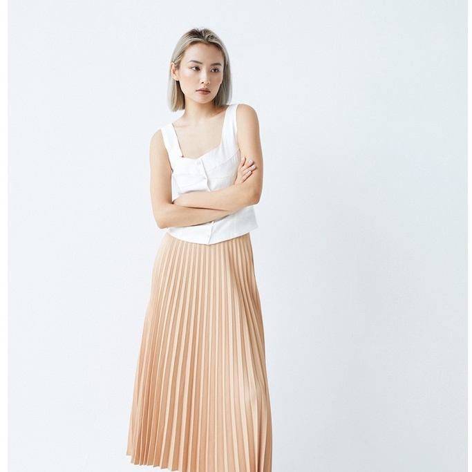 DOTTIE - Áo kiểu cúp ngực cài nút nữ trắng T0463