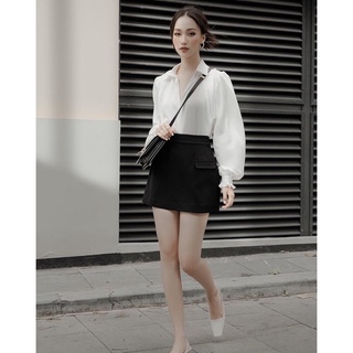 SƠ MI LỤA TẰM CỔ V TAY BÈO