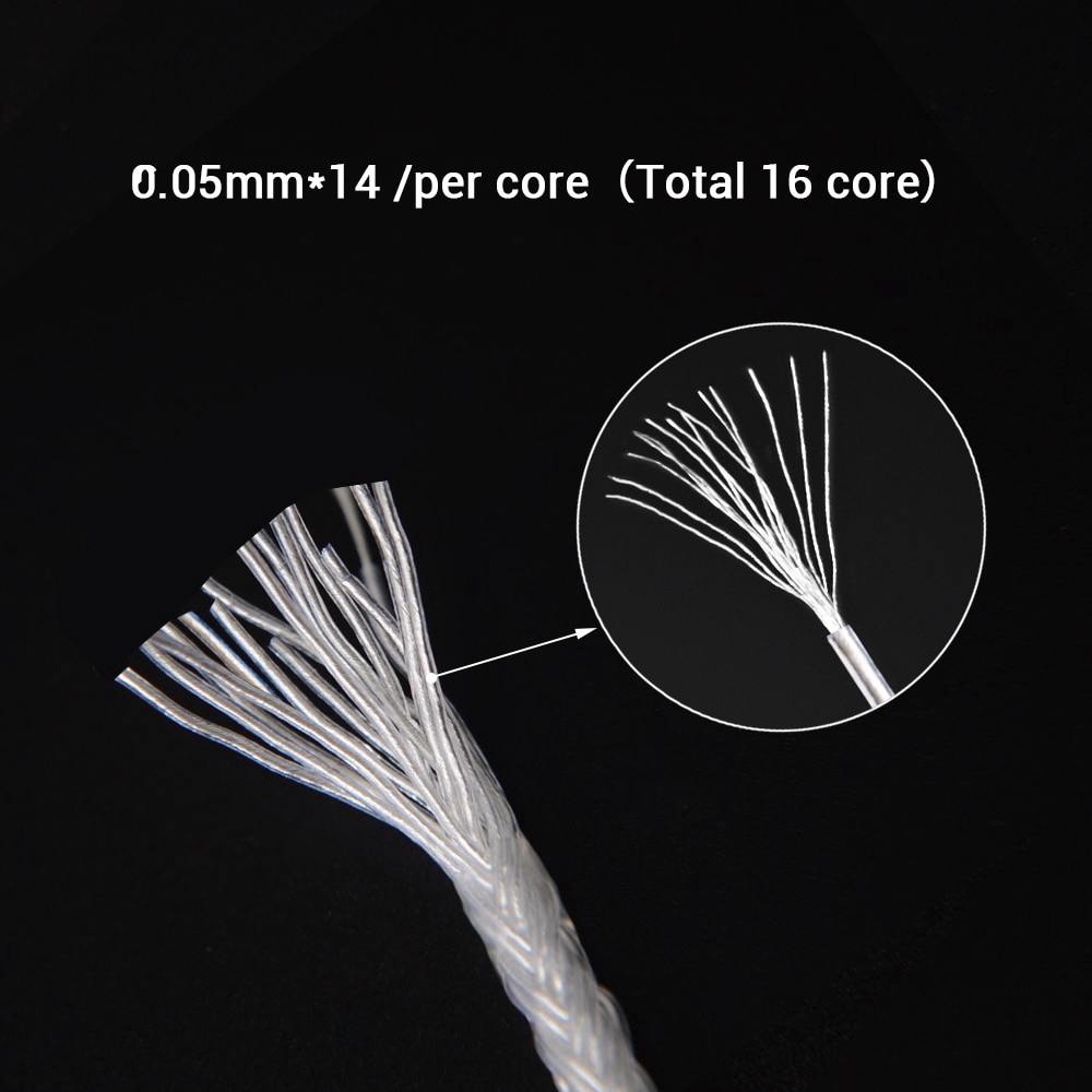 NICEHCK C16-1 16 Cores Silver Plated Cable 3.5/2.5/4.4mm Plug MMCX/2Pin/QDC/NX7 For TFZ T2 KZ ZSX CCA C12 NX7 PRO