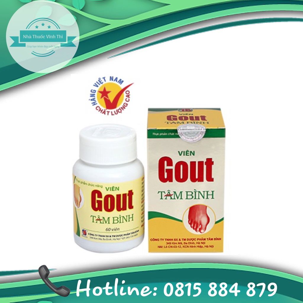 VIÊN GOUT TÂM BÌNH - Giải Pháp Cho Người Bị Gout 60 Viên