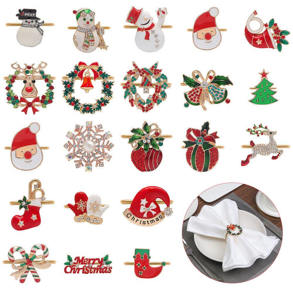 LONTIME Vòng Nhẫn Treo Khăn Ăn Hình Ông Già Noel Trang Trí Cây Thông Giáng Sinh DIY