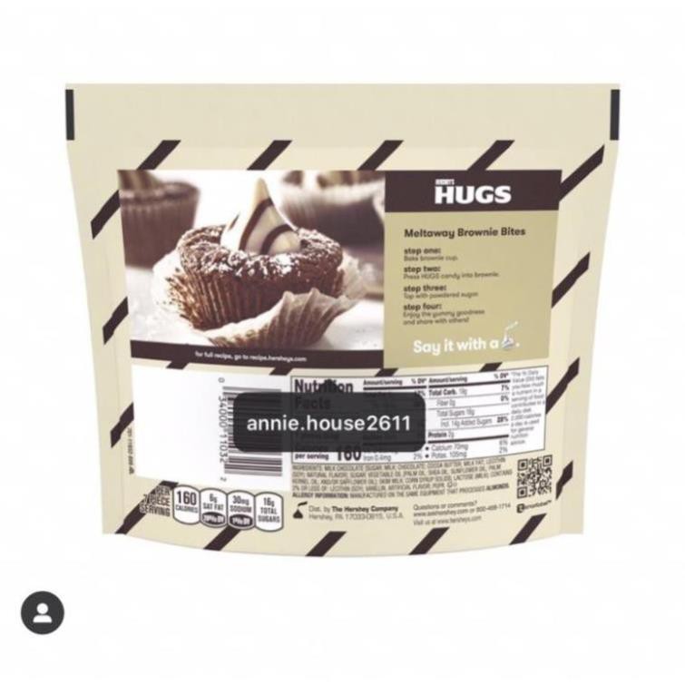 Bịch socola Hershey Hugs - Date T3/2022