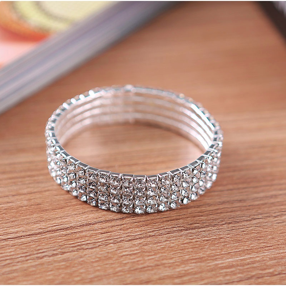 Bộ trang sức nữ bản lớn đính đá tinh thể cao cấp