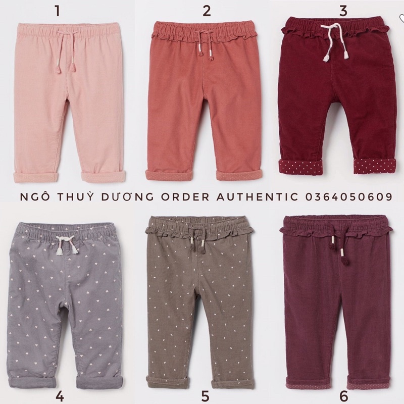 Quần nhung lót nỉ HM cho bé