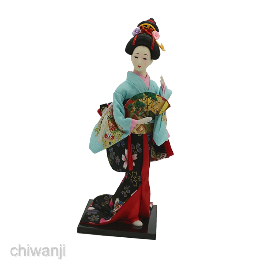 Mô hình búp bê Geisha mặc kimono truyền thống Nhật Bản chất lượng cao dùng trang trí