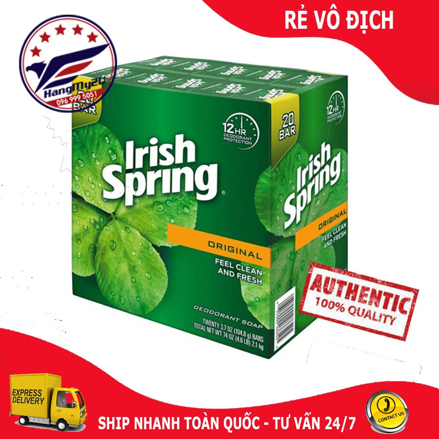 [Chính hãng- Mẫu mới] Lốc 20 cục xà bông Irish Spring Mỹ 113gr