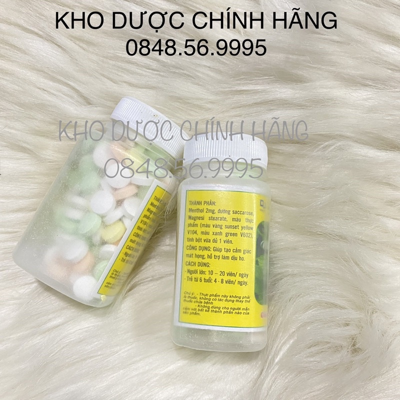 VIÊN NGẬM BẠC HÀ lọ 150 viên mát họng dịu ho