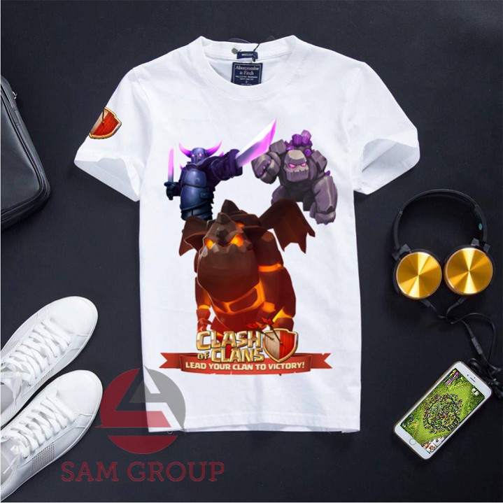 Áo Clash of Clans đủ size từ 9kg – 99kg giá rẻ - Golem + penka + lava