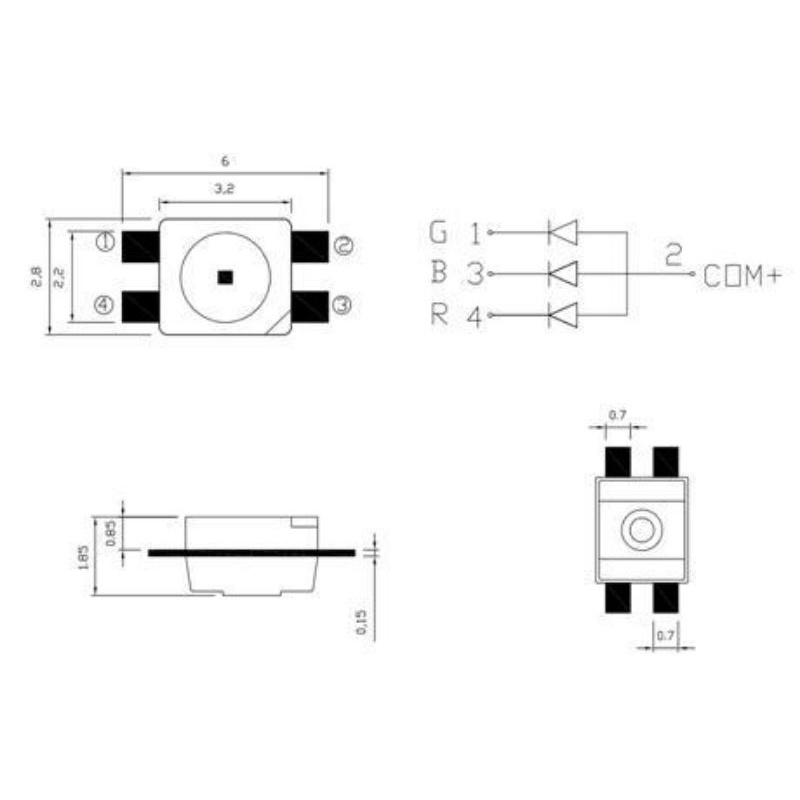Combo 6 led smd6028 rgb thay thế bàn phím cơ