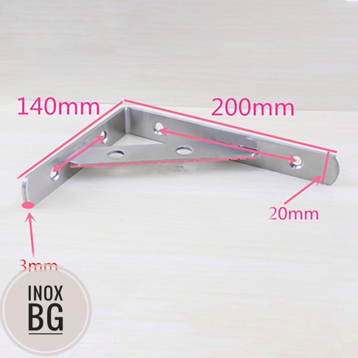Giá Đỡ Inox - Giá Đỡ Ke Góc Vuông chắc chắn, cứng cáp, không bị rung lắc trong quá trình sử dụng - 1 Cái